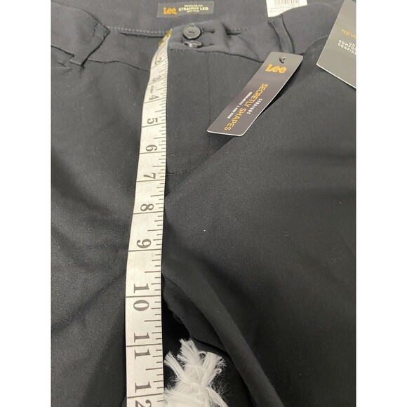 Lee Black Straight Leg Slacks Pants Office Business Women's Size 14 Medium - Picture 6 of 13